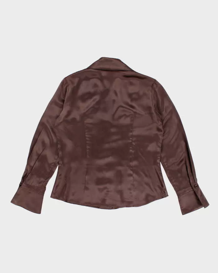 00s Periphery Brown Satin Blouse - M