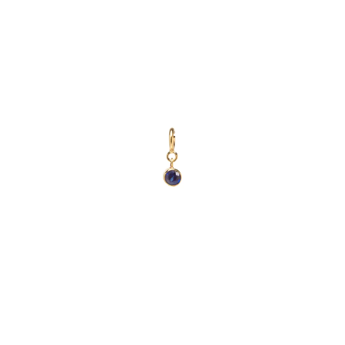 14k Single Blue Sapphire Charm | September Birthstone