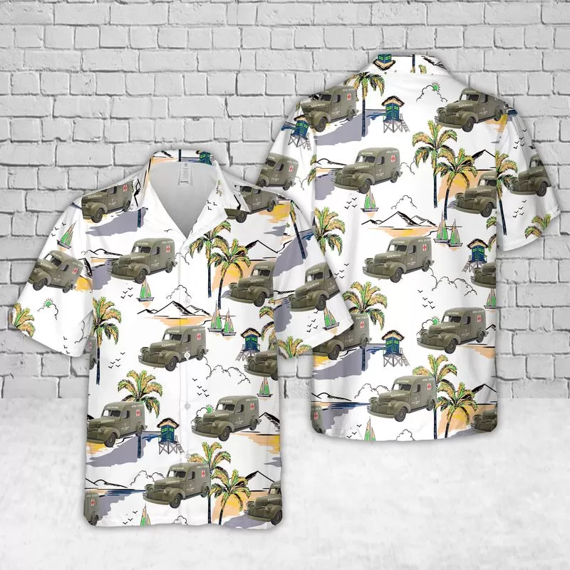 1941 Chevrolet US Army Ambulance Hawaiian Shirt