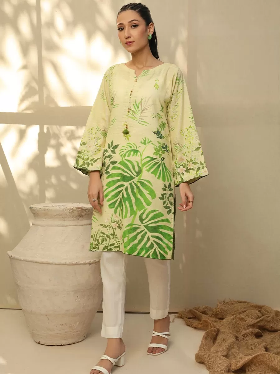 1pc - Stitched Basic Printed Khaddar Shirt