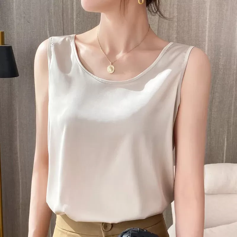 2024 High-End Silk Suspender Vest for Women