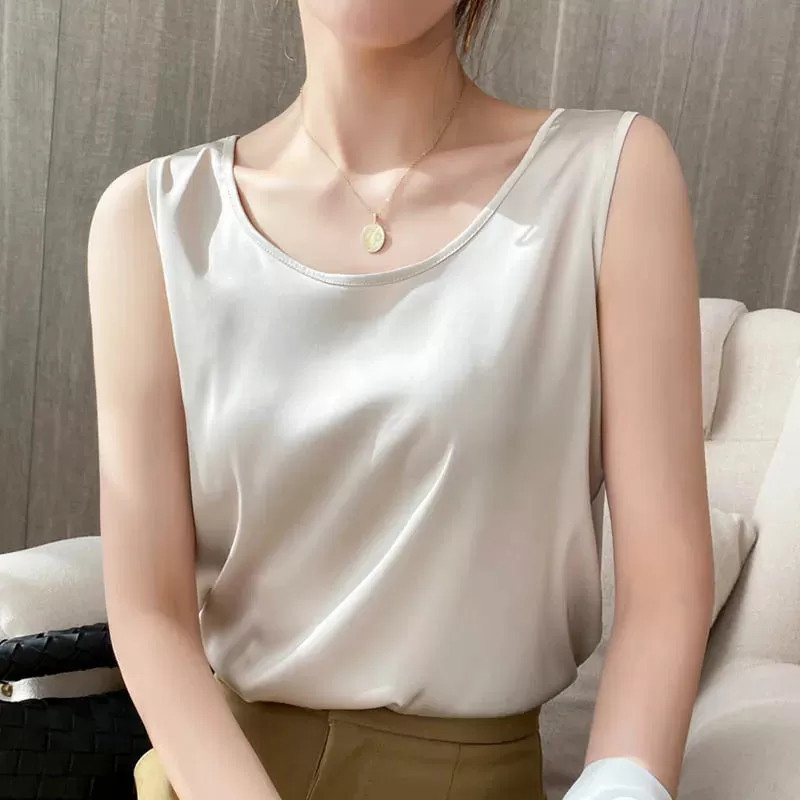 2024 High-End Silk Suspender Vest for Women