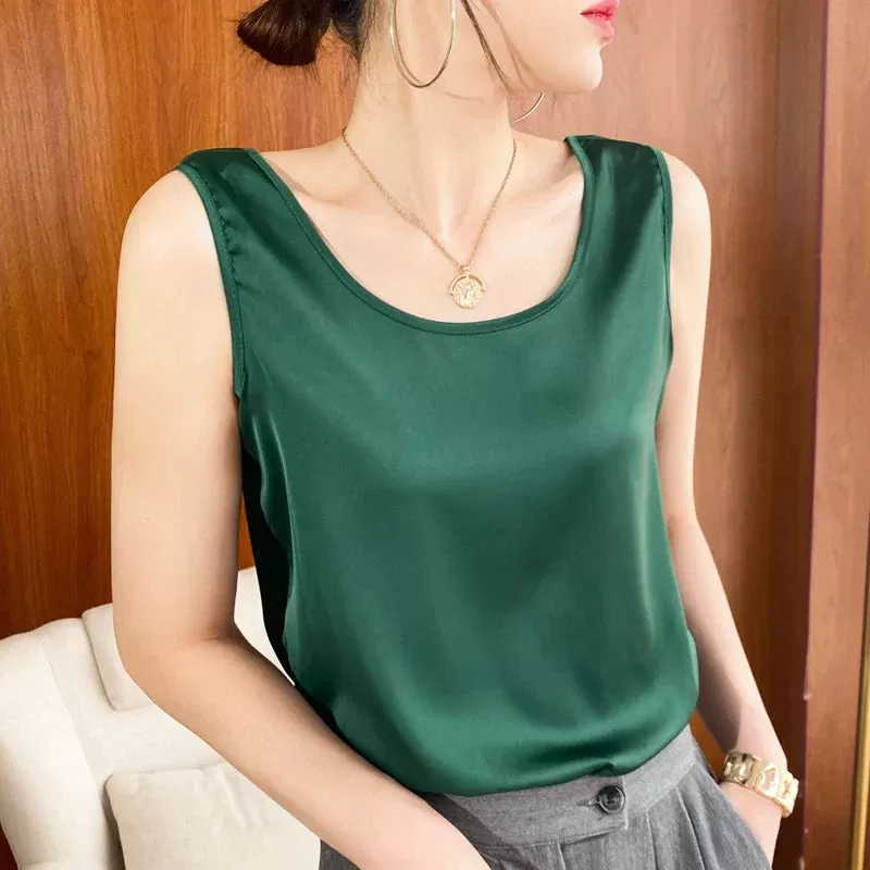 2024 High-End Silk Suspender Vest for Women