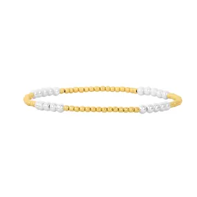 2MM Yellow Gold Filled Bracelet with 3MM Sterling Silver