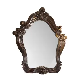 47 Brown Crowned Top Solid Wood Framed Dresser Mirror