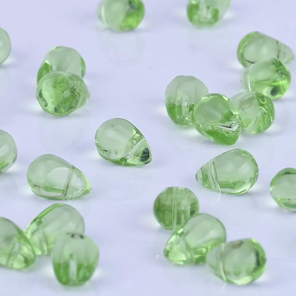 6*9mm Glass Teardrop Beads Czech beads Glass drop Beads Glass Beads Tiny Drops Seed Beads light green 50pcs