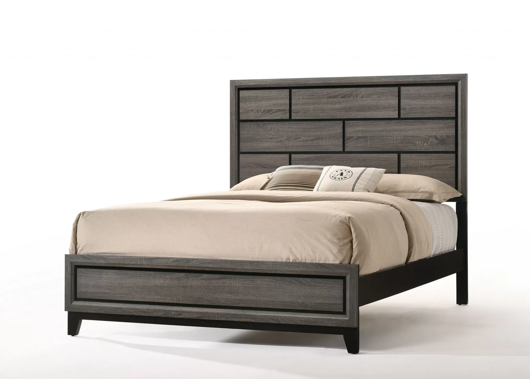 86 X 63 X 56 Queen Weathered Gray Paper Veneer Bed