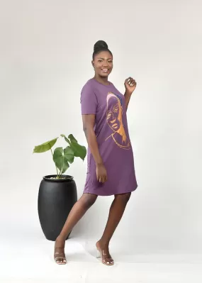 Aimas Aisha Midi T-shirt Dress with beaded Fulani lady