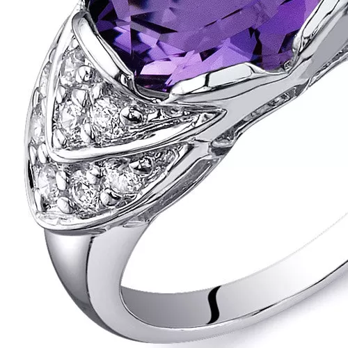 Amethyst Oval Cut Sterling Silver Ring Size 6