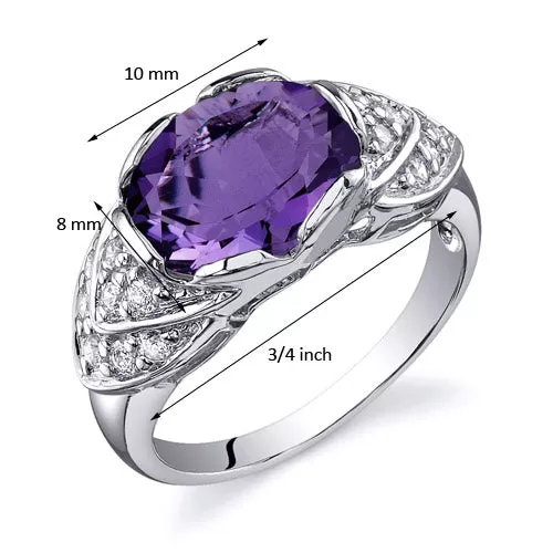 Amethyst Oval Cut Sterling Silver Ring Size 6