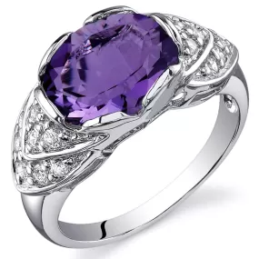 Amethyst Oval Cut Sterling Silver Ring Size 6