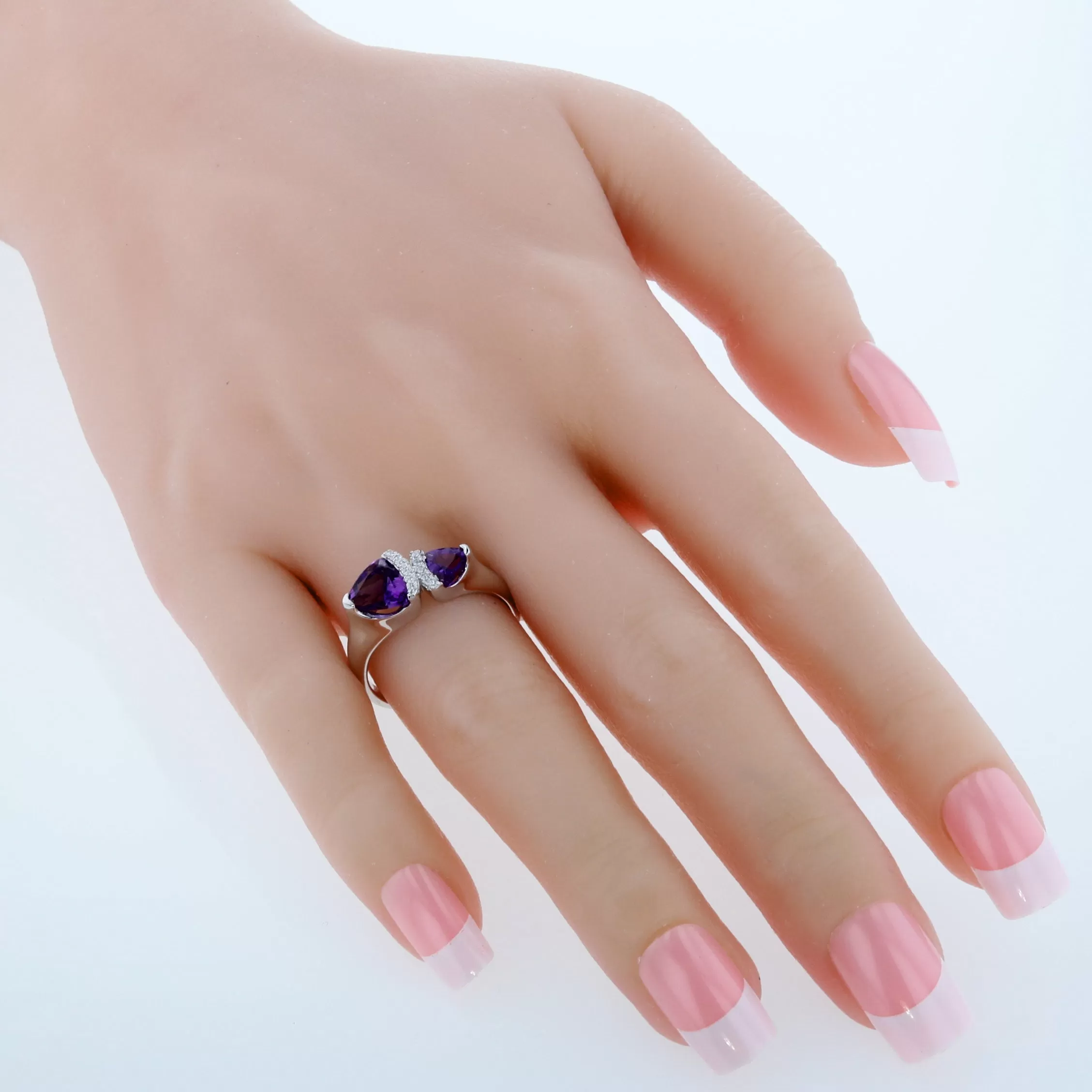 Amethyst Trillion Sterling Silver Ring Size 6