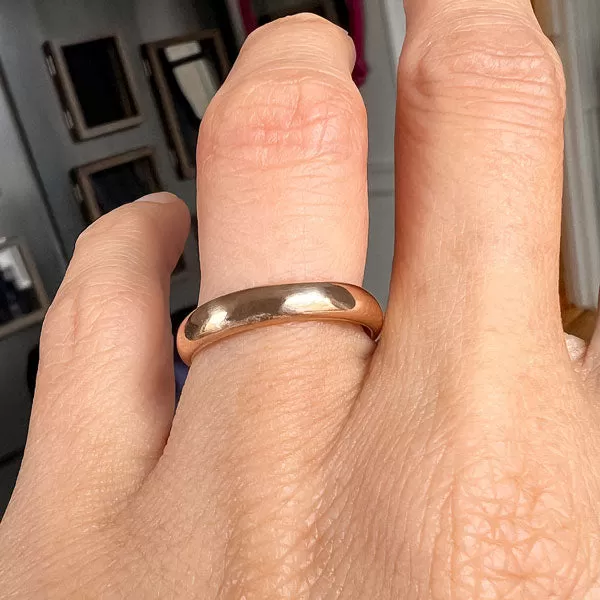 Antique Rose Gold Wedding Band, 1910, Size 7 3/4