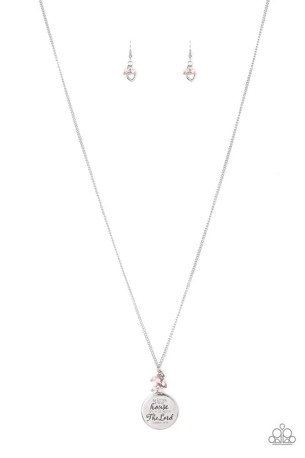 As For Me Pink and Silver Inspirational Necklace - Paparazzi Accessories