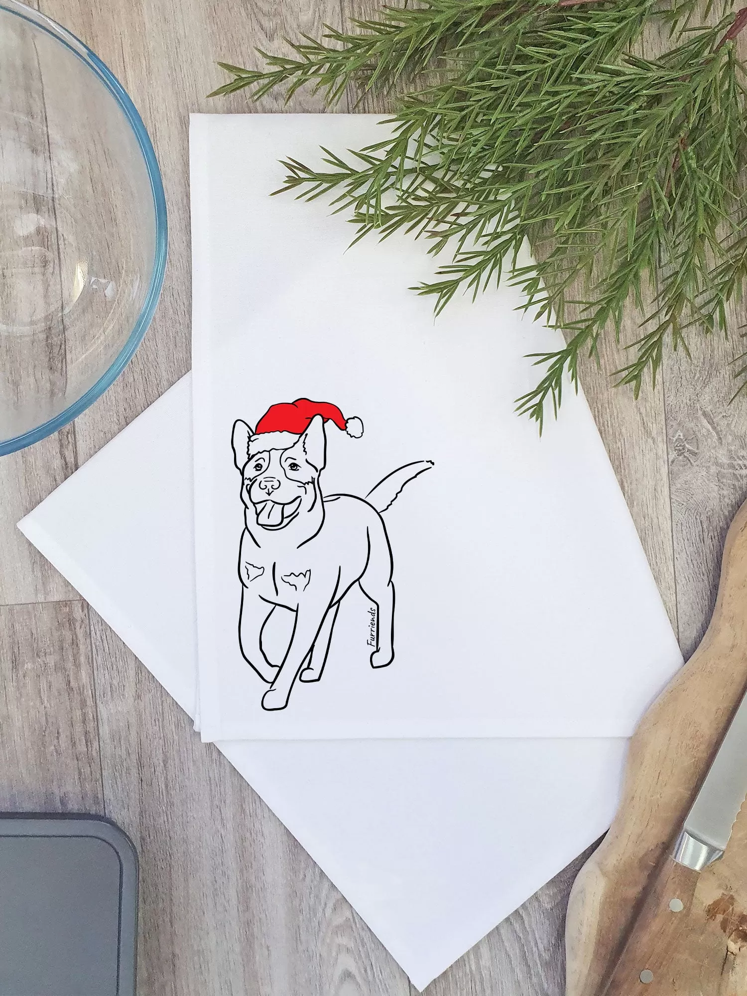 Australian Cattle Dog Christmas Edition Tea Towel