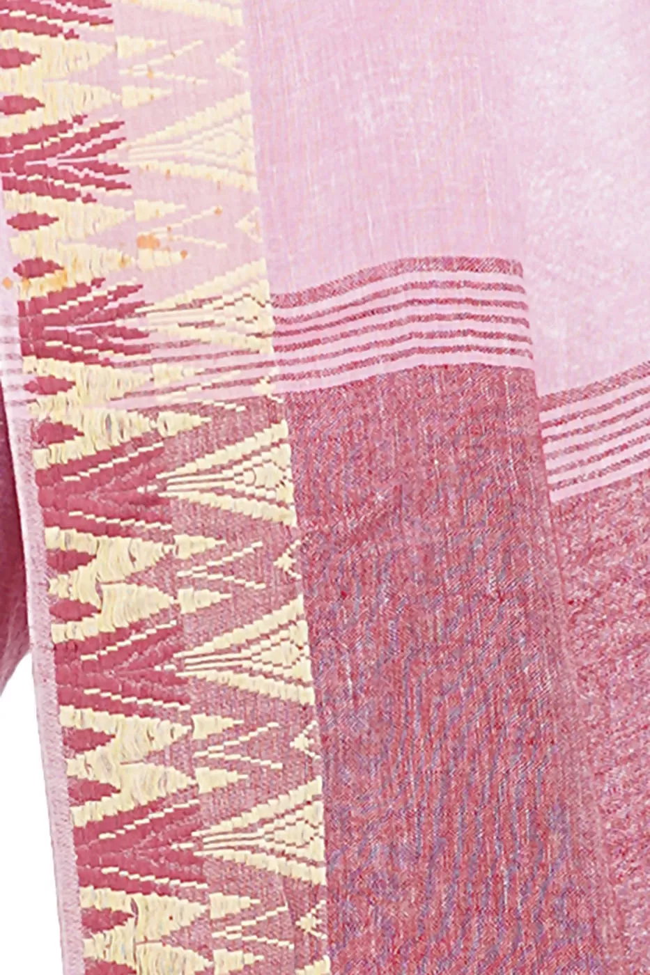 Baby pink handloom bengal cotton and linen saree