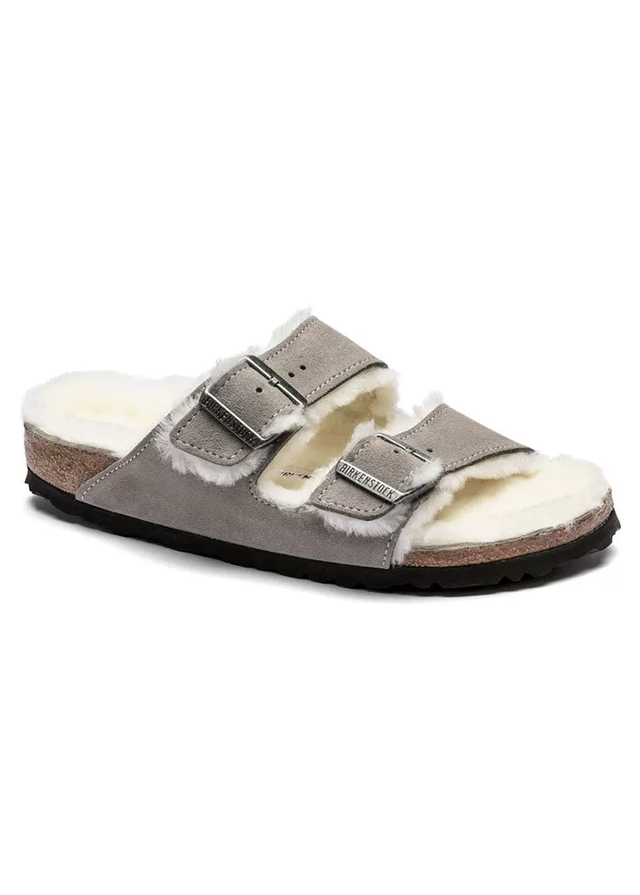 Birkenstock Arizona Shearling Suede 1017403 Stone Coin