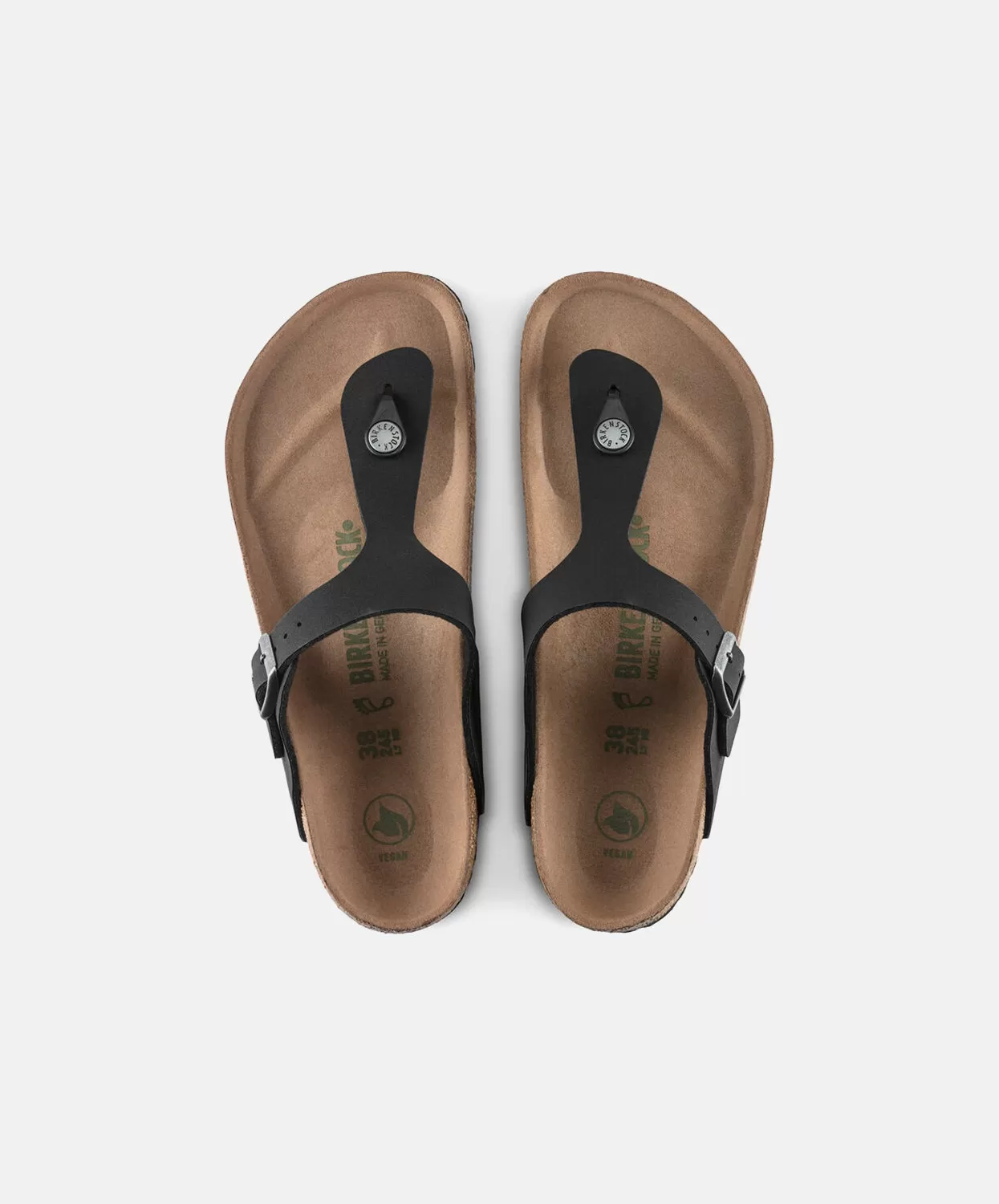 Birkenstock Gizeh BirkiBuc/Microfibre Earthy Black Vegan Sandals