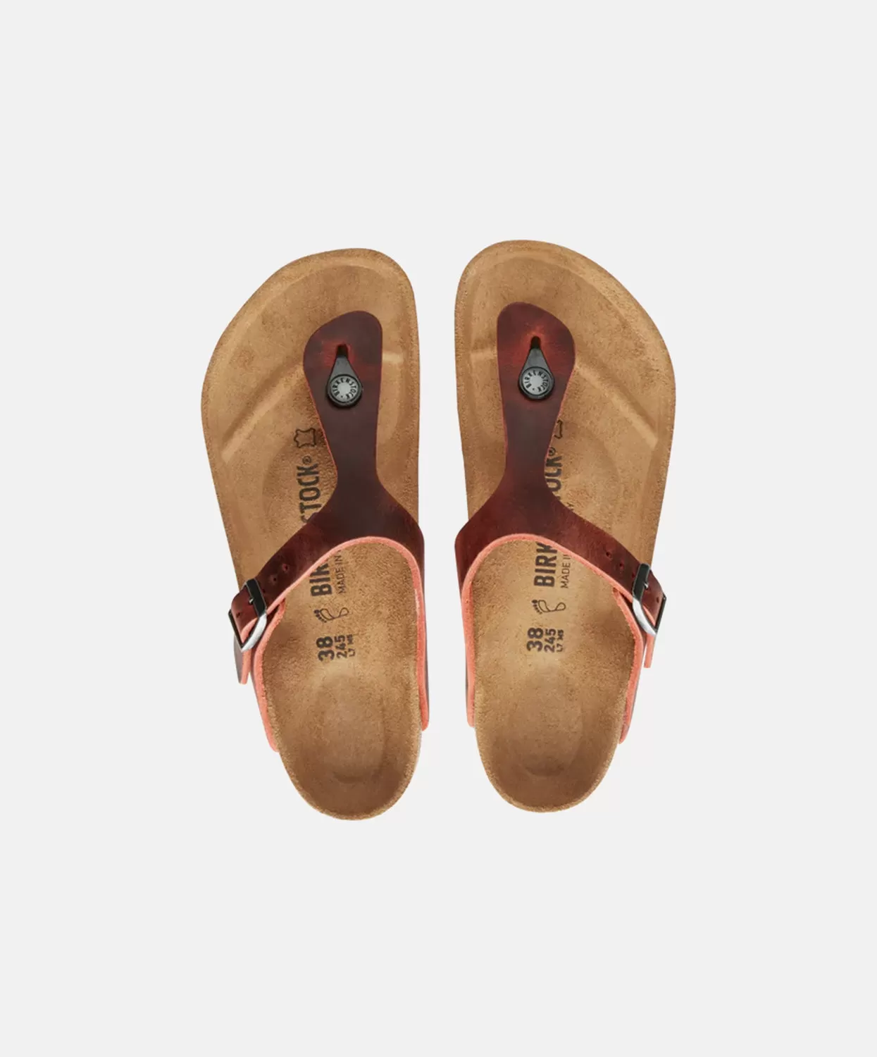 Birkenstock Gizeh Oiled Leather Earth Red Sandals