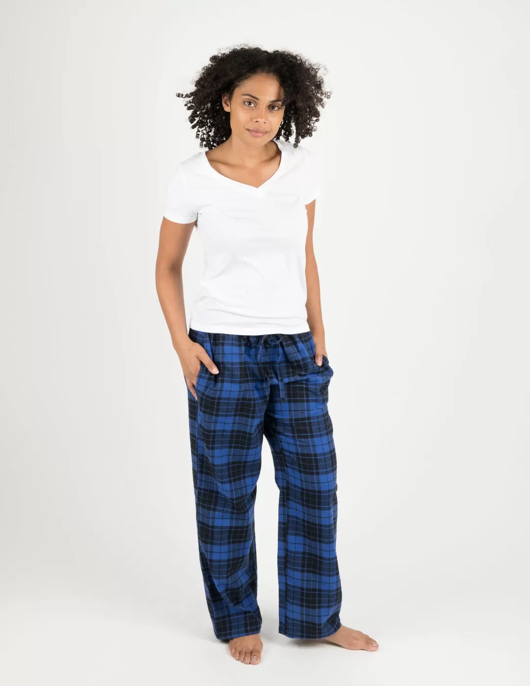 Black & Navy Plaid Matching Family Pajama Set