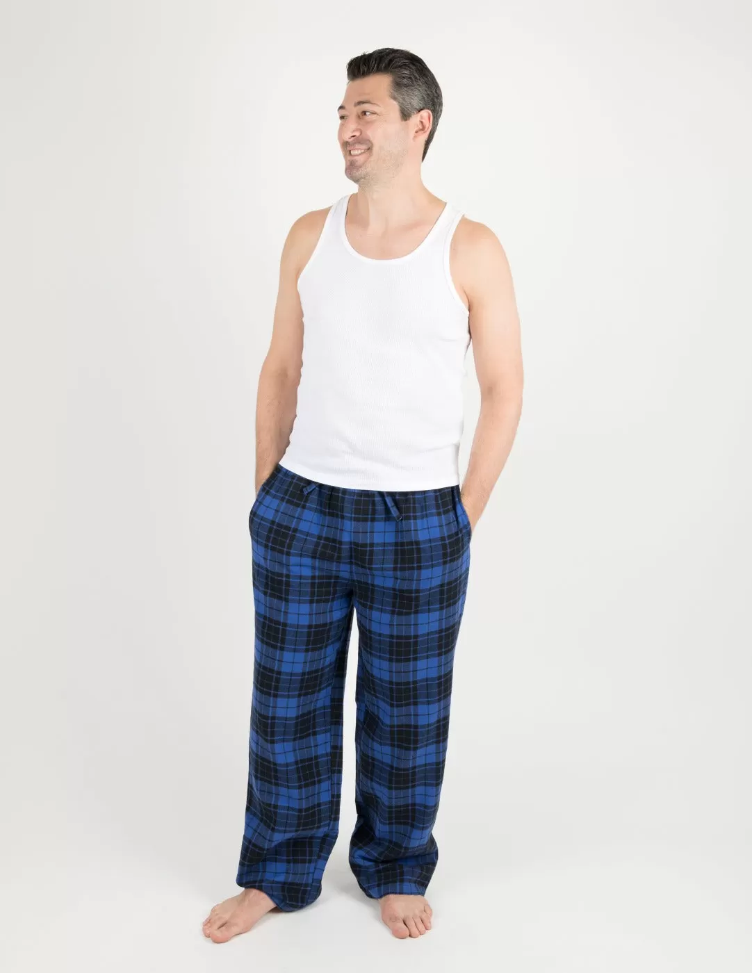 Black & Navy Plaid Matching Family Pajama Set