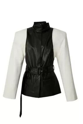 BLACK AND WHITE BLAZER JACKET