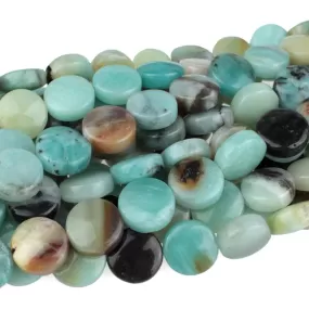 Black Gold Amazonite 12mm Coin 8-Inch