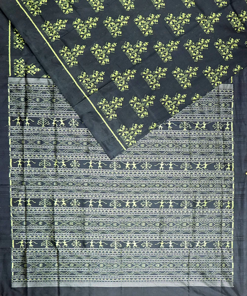 Black silk handloom sambalpuri saree