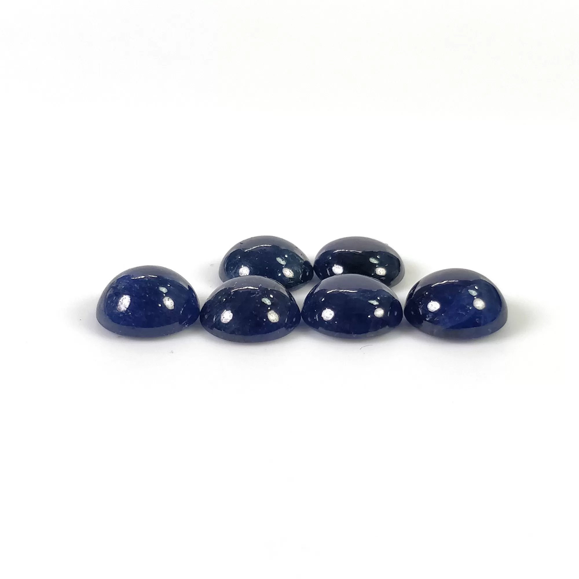 BLUE SAPPHIRE Gemstone Cabochon : 20.50cts Natural Untreated Unheated Sapphire Round Shape 9mm 6pc