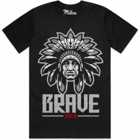 BRAVE (Red) : Black Sneaker Tees Shirt