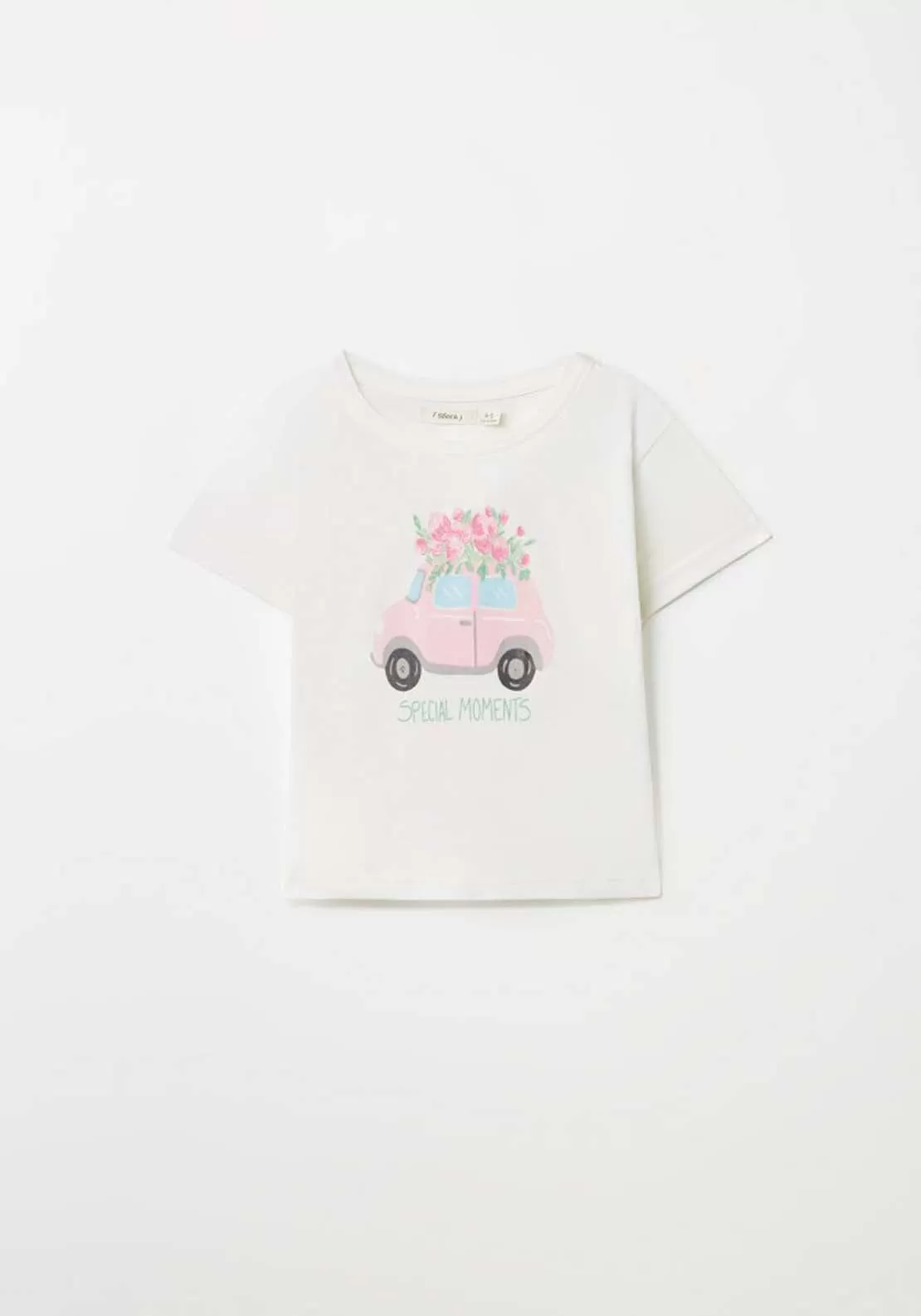 Car Print T-Shirt - White