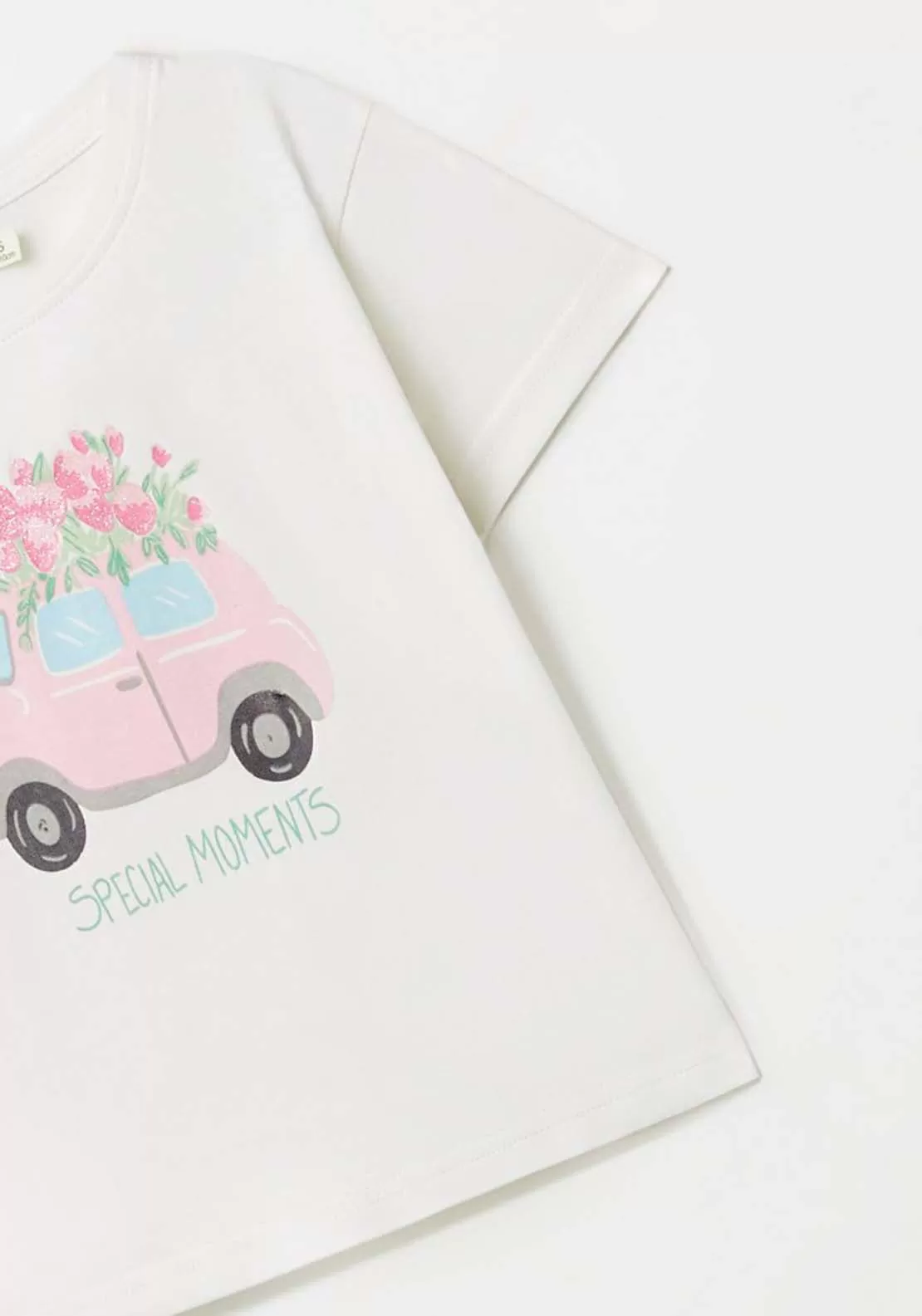 Car Print T-Shirt - White