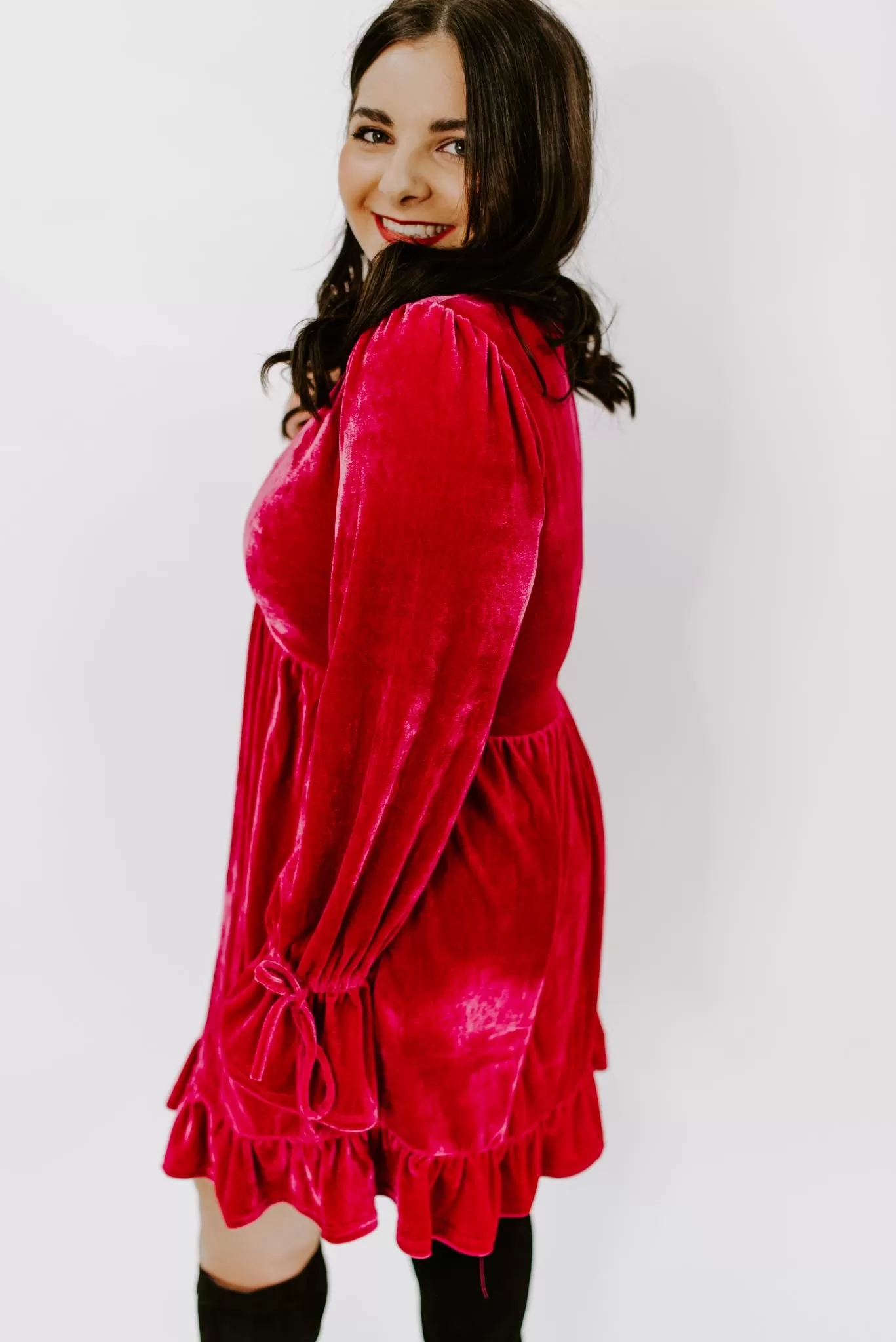 Cecily Pink Velvet Dress