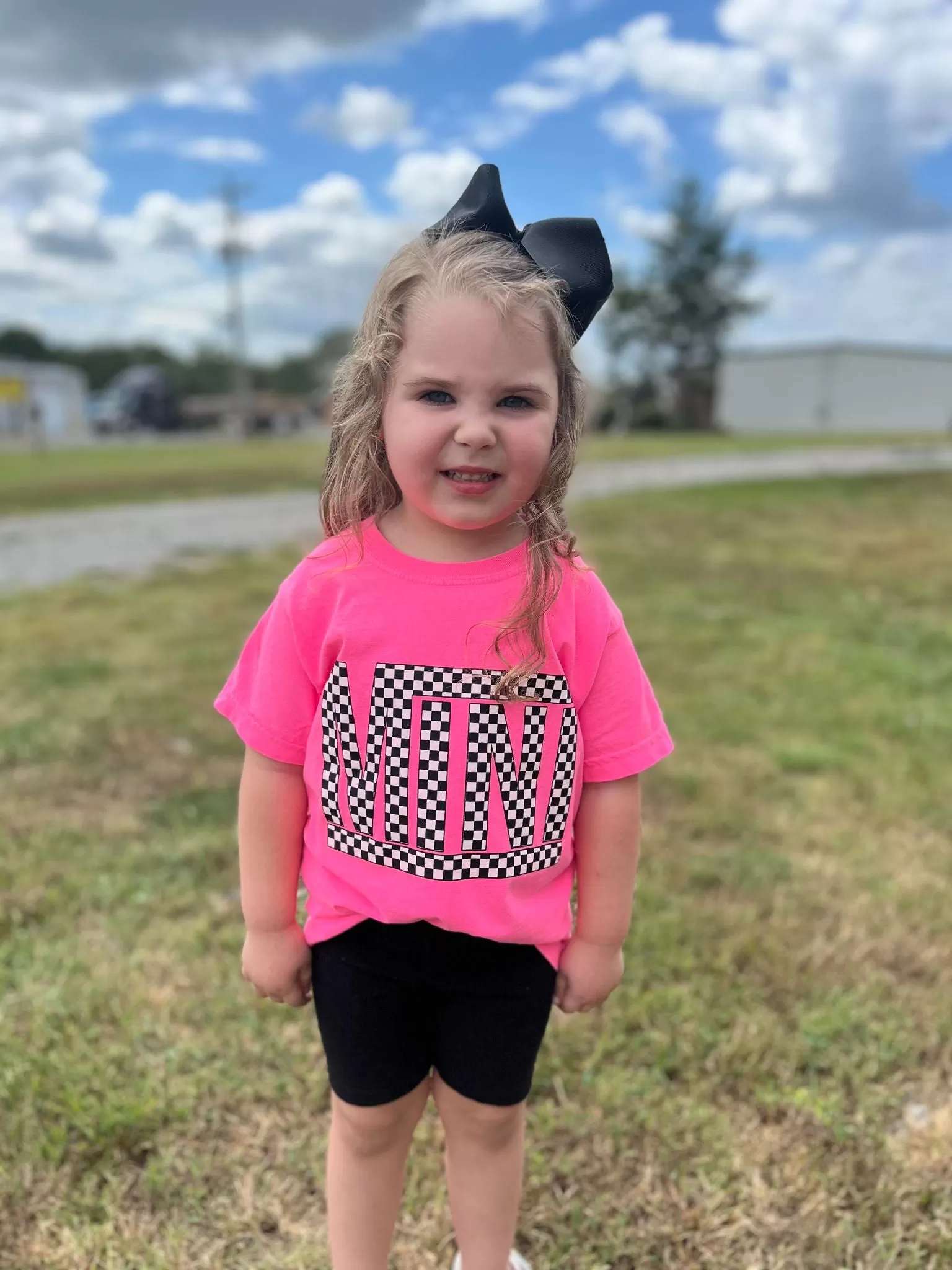 Checkered Mini Youth Pink Tee