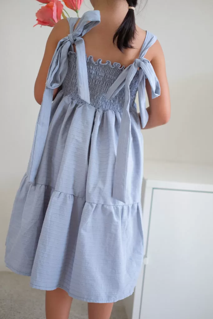 Chloe tie dress - carolina blue