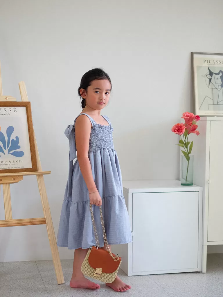 Chloe tie dress - carolina blue