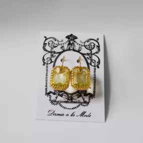 Citrine Crystal Crown Earrings