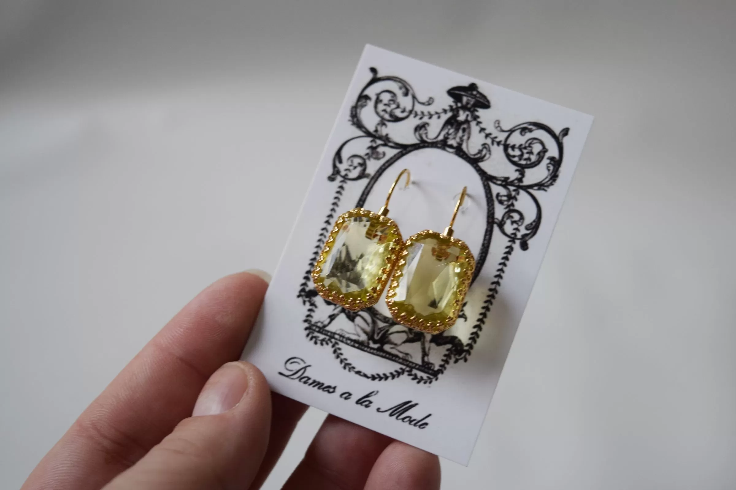 Citrine Crystal Crown Earrings