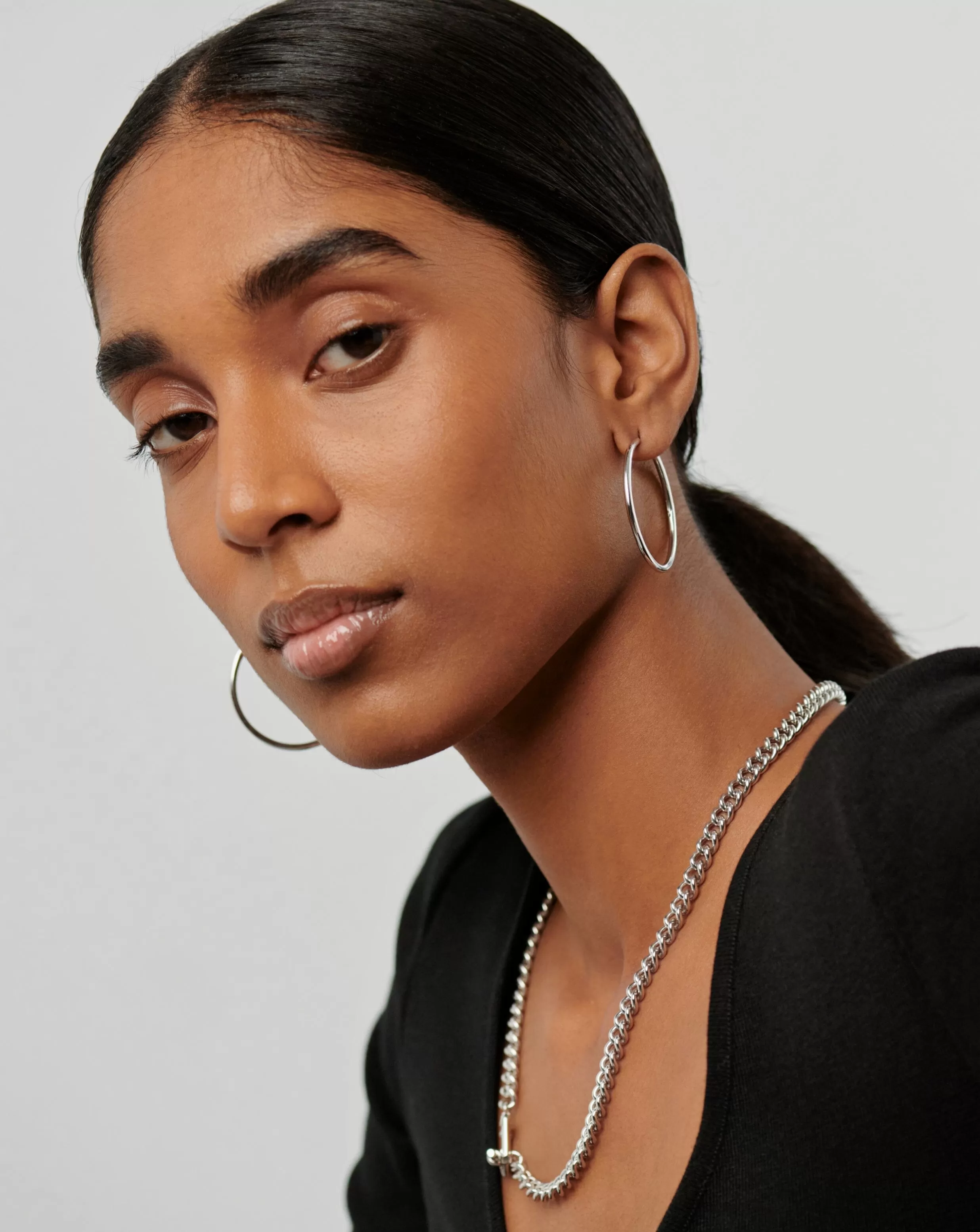 Classic Large Hoop Earrings | Sterling Silver