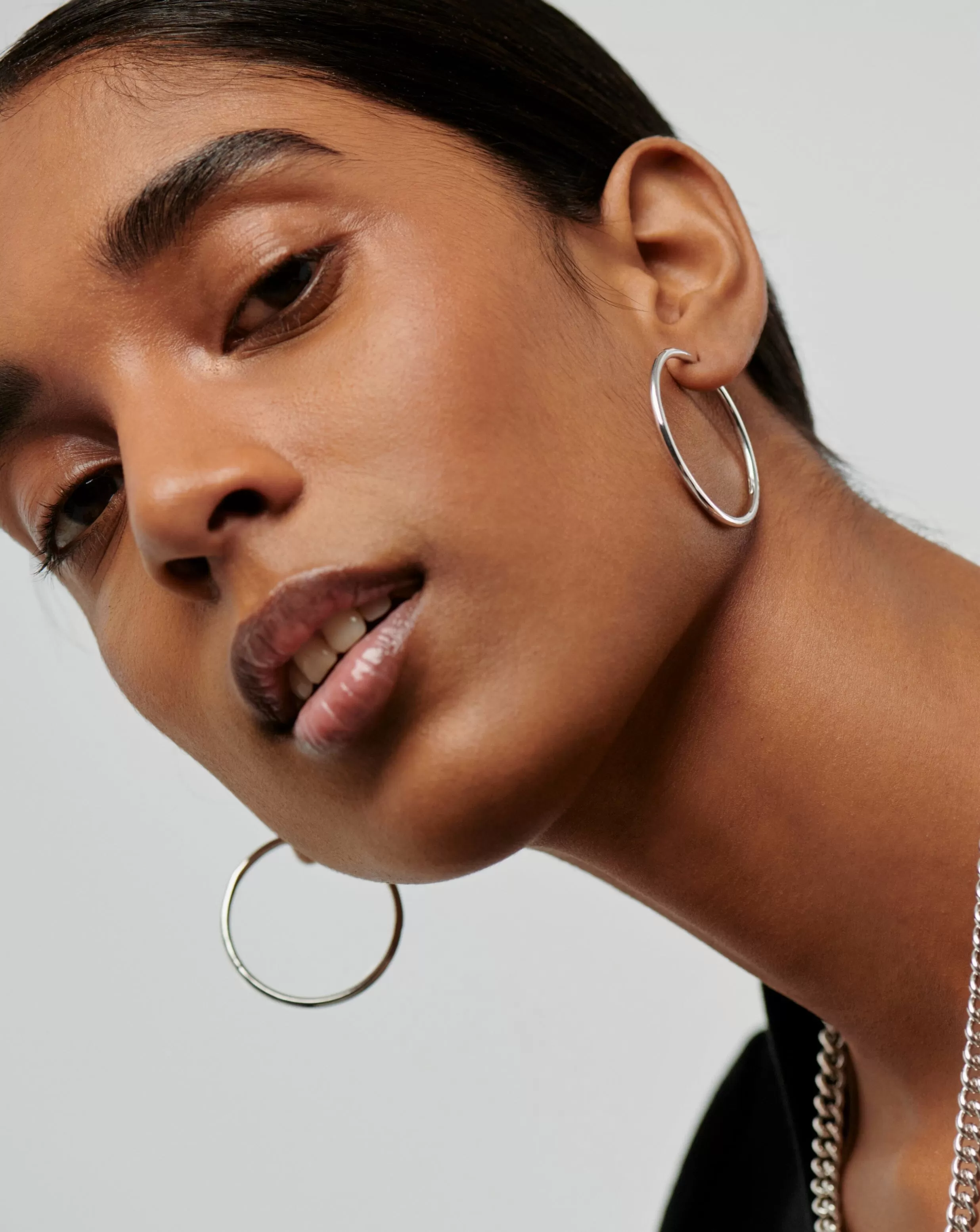 Classic Large Hoop Earrings | Sterling Silver