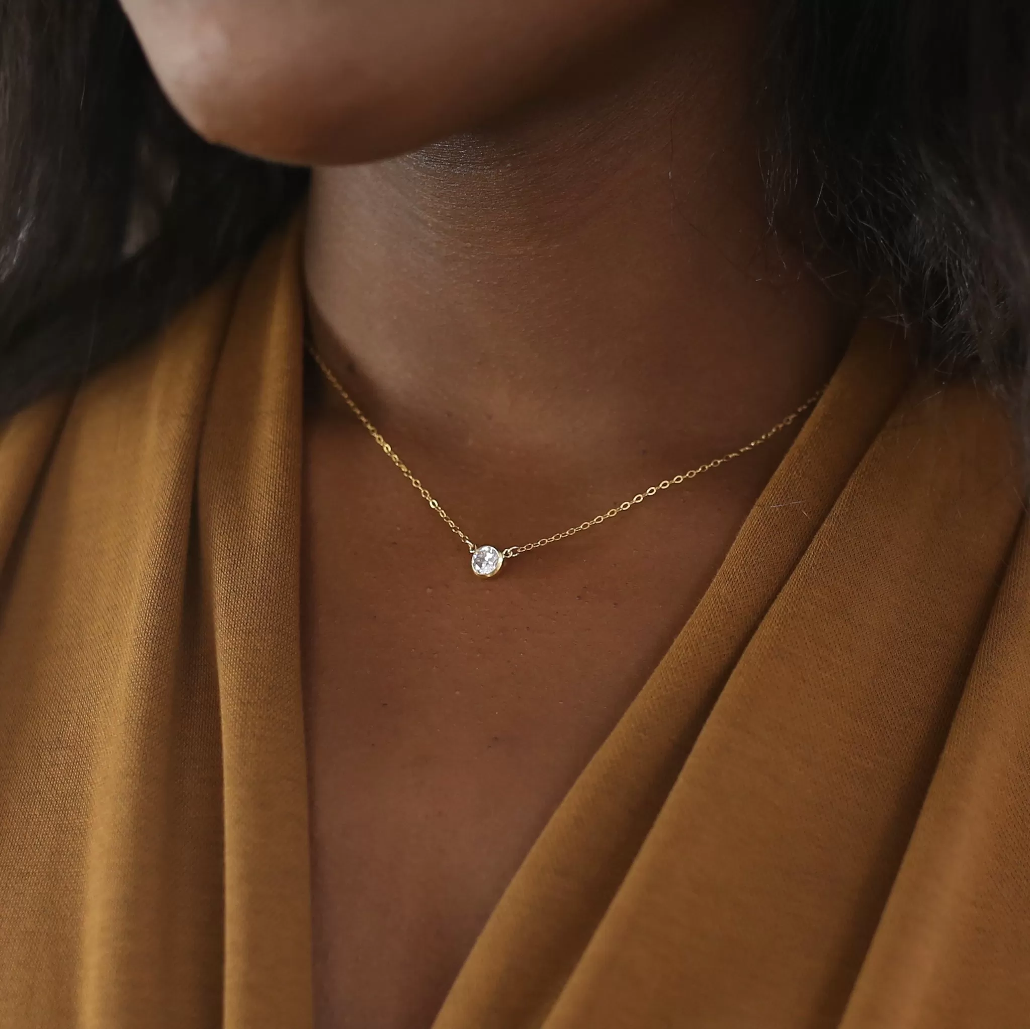 Collette Solitaire Necklace