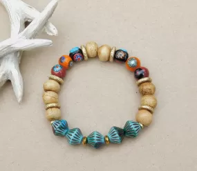 Colorful Lampwork and Czech Bead Bracelet