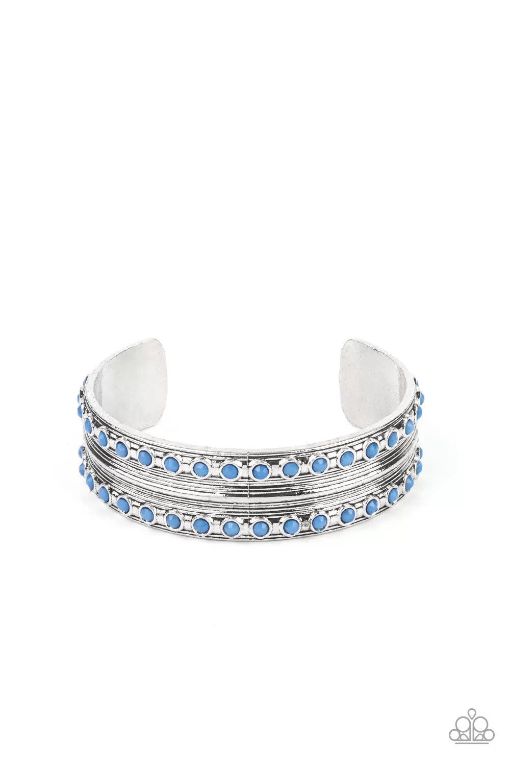 Costa Rica Retreat Blue & Silver Cuff Bracelet - Paparazzi Accessories