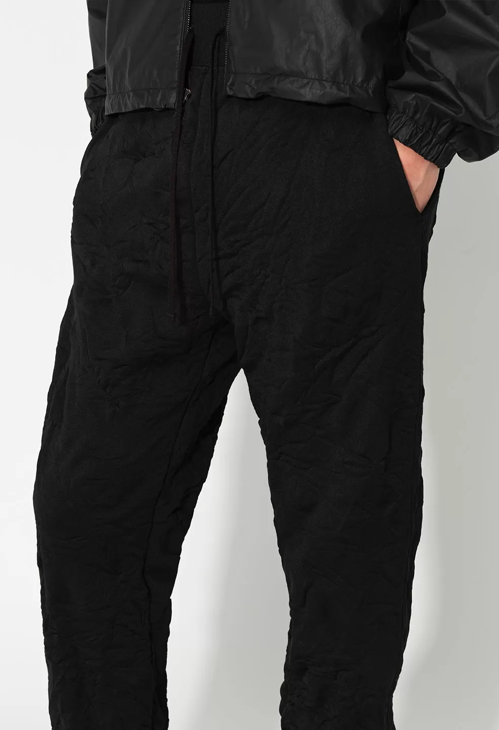 Crinkled Terry Sydney Sweats / Black