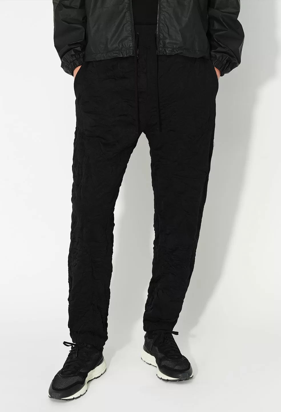 Crinkled Terry Sydney Sweats / Black