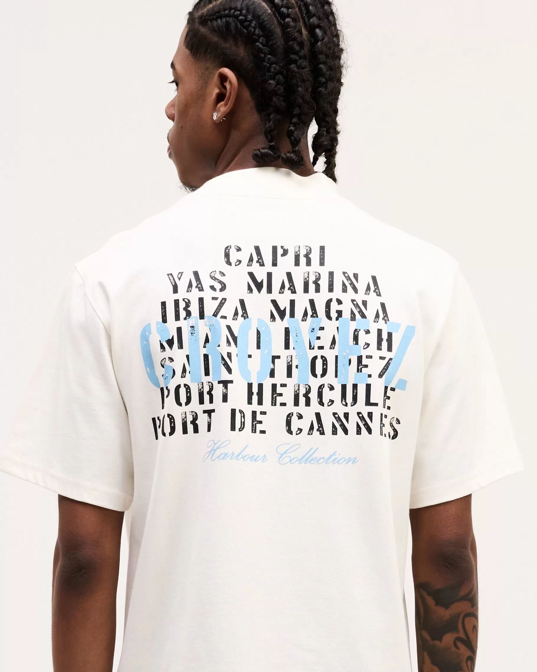 CROYEZ HARBOUR T-SHIRT - OFF-WHITE/LIGHT BLUE