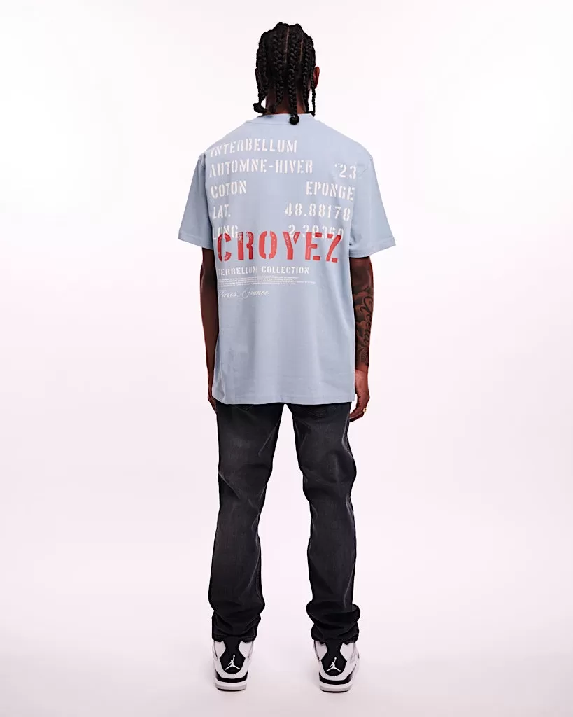 CROYEZ INTERBELLUM T-SHIRT - DUST BLUE/VINTAGE WHITE