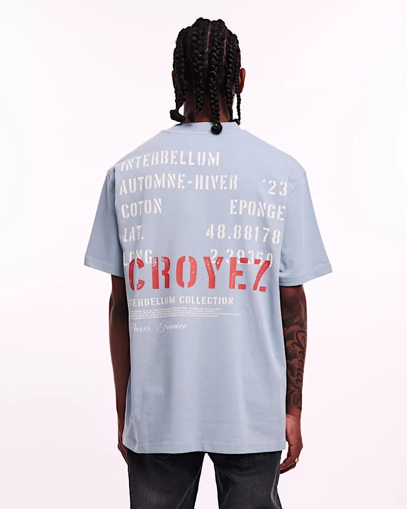 CROYEZ INTERBELLUM T-SHIRT - DUST BLUE/VINTAGE WHITE