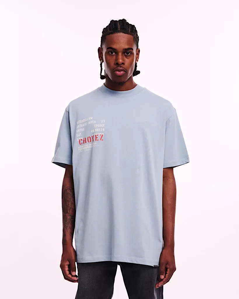 CROYEZ INTERBELLUM T-SHIRT - DUST BLUE/VINTAGE WHITE