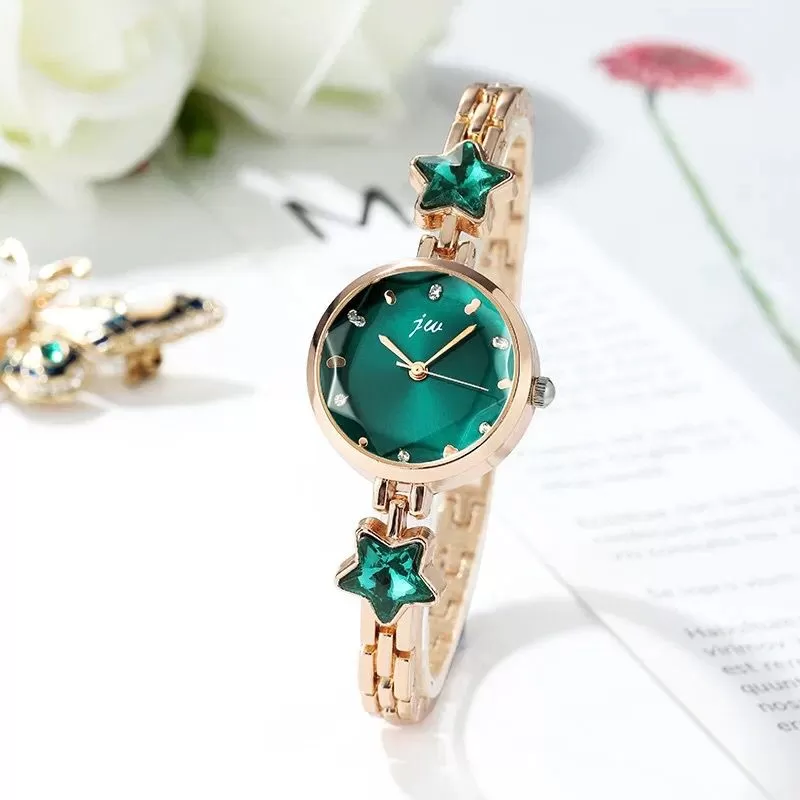 Crystal Star Watch Fashion Women's Stainless Steel Quartz Watch Fashion Unique Bracelet Wristwatches S4575409